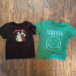Toddler band tees Metallica and nirvana 2T